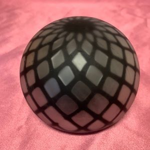 Vintage Black Quilted Paperweight Murano glass